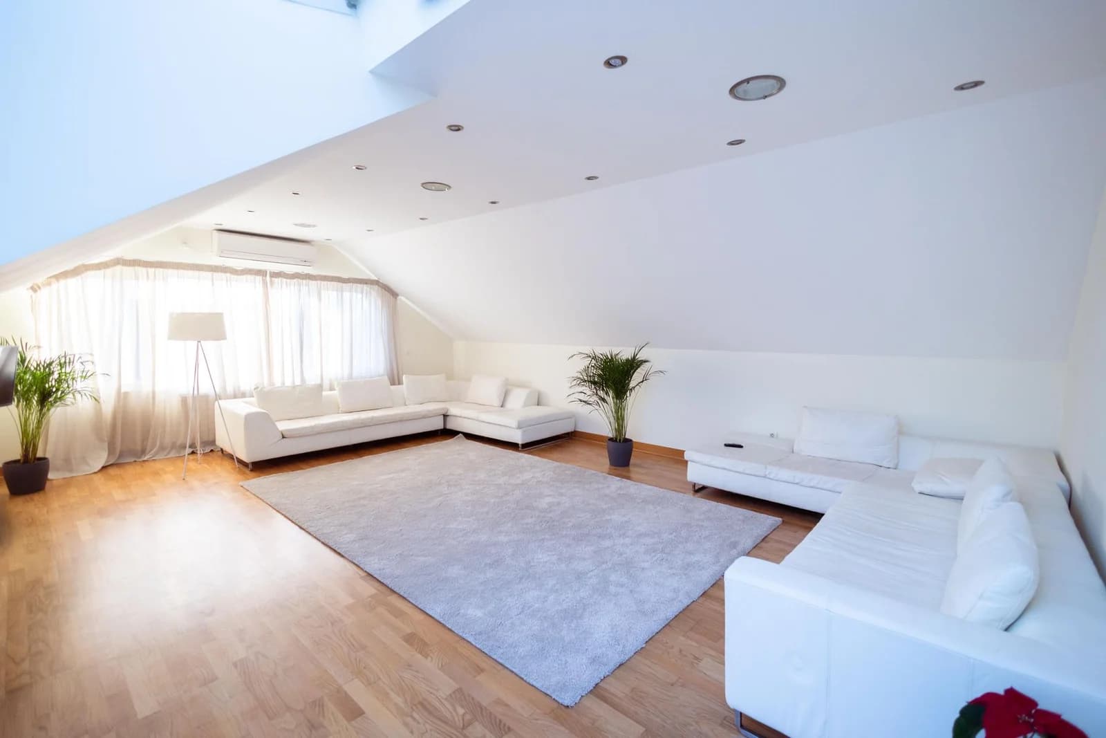 Wohnraum mit viel Tageslicht – Stockfoto